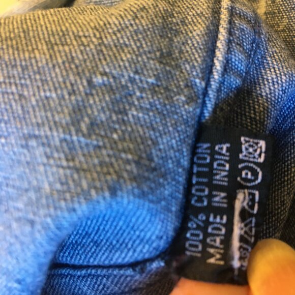 Sports Gallery Sleeveless Denim Shirt Mens XL Button-Down Bleached Grunge Biker - Picture 8 of 8